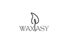 Waxtasy logo with a stylized candle on a white background